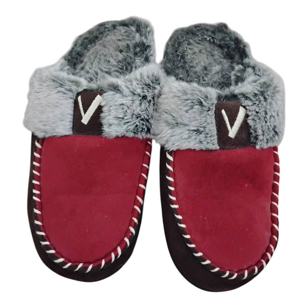 Vonmay Burgundy Faux Fur‎ Lined Slippers Size 6-8
